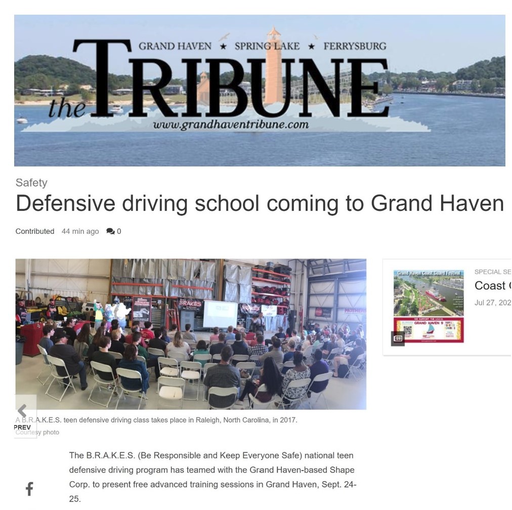 B.R.A.K.E.S. (@putonthebrakes) on Twitter photo We're heading to <a href="/GrandHavenCity/">City of Grand Haven</a> on September 24 & 25! Thank you <a href="/ghtribune/">Grand Haven Tribune</a> for this great piece about our visit to <a href="/ShapeCorp/">Shape Corp.</a>. Register your teen today at putonthebrakes.org.
#KiaUSA #TeenDefensiveDriving #PutOnTheBrakes #JonAndJamesForever We're heading to <a href="/GrandHavenCity/">City of Grand Haven</a> on September 24 & 25! Thank you <a href="/ghtribune/">Grand Haven Tribune</a> for this great piece about our visit to <a href="/ShapeCorp/">Shape Corp.</a>. Register your teen today at putonthebrakes.org.
#KiaUSA #TeenDefensiveDriving #PutOnTheBrakes #JonAndJamesForever
