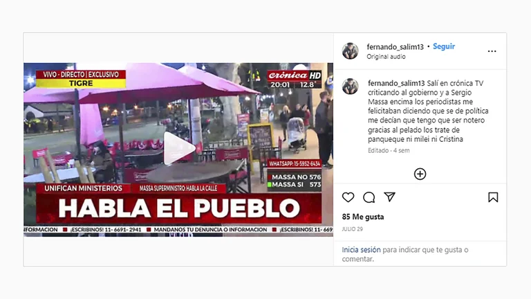 El hombre que intentó matar a Cristina Kirchner salió en un móvil de televisión hace casi un mes pensarnacional.com.ar/noticias/el-ho…