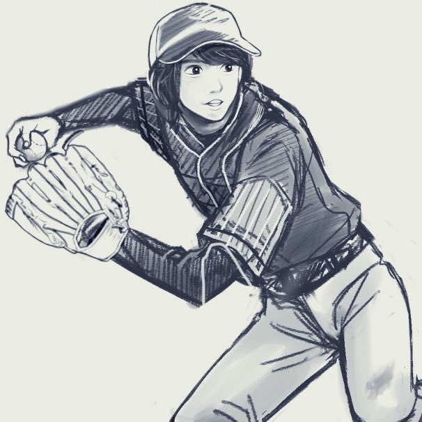 ⚾️観る前に描いたのと観た後に描いたの 