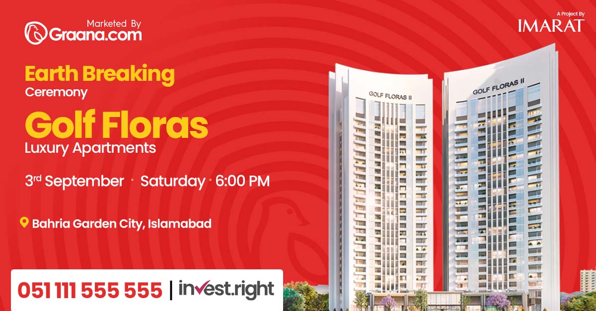 GraanaCom's tweet photo. https://t.co/Dpa1utVdsU invites you to the Earth-breaking ceremony of Golf Floras II - a golfer’s paradise, ranked among the top 20 Luxury Resort Living projects in the world.

Date: 3rd September 2022 | Saturday
Timings: 6 PM
Venue: Bahria Garden City, Islamabad

@golffloras2 https://t.co/IqNezv3i52