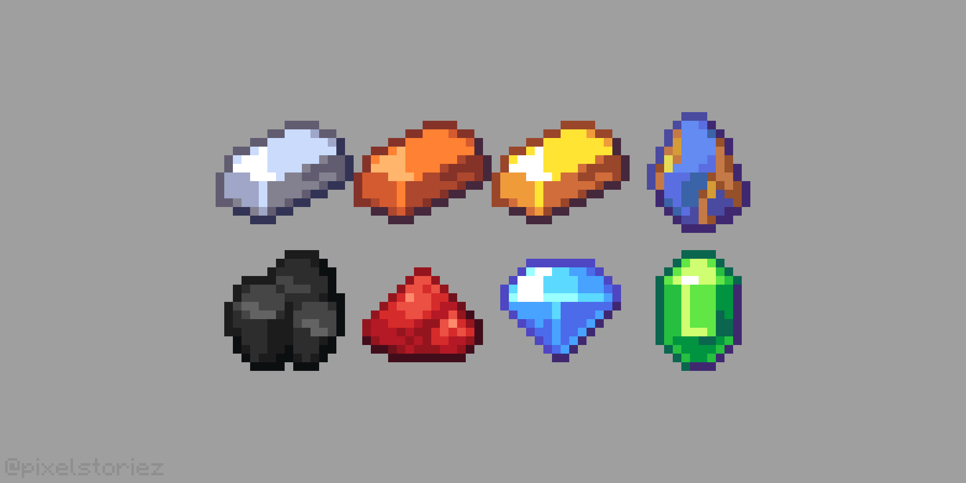 Minecraft Diamante Minerale Pixel Art