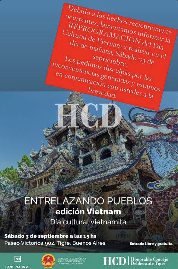 El Día Cultural Vietnamita 🇻🇳
"Entrelazando Pueblos" ha sido reprogramado.