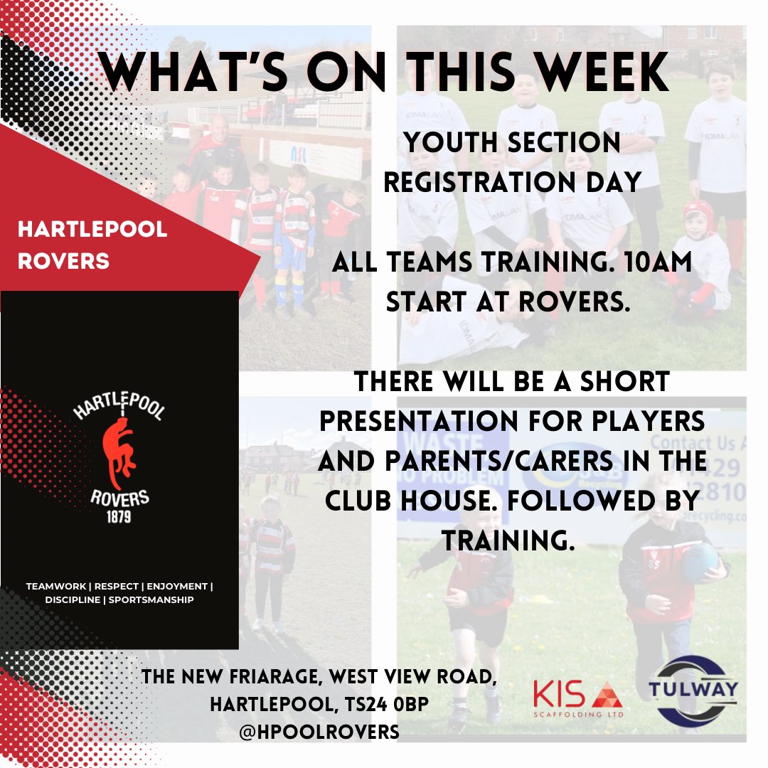 HpoolRovers's tweet photo. Youth section registration. This Sunday. New players welcome. No need to book, just turn up. Details in the poster ⬇️ https://t.co/9knlVX1XzF