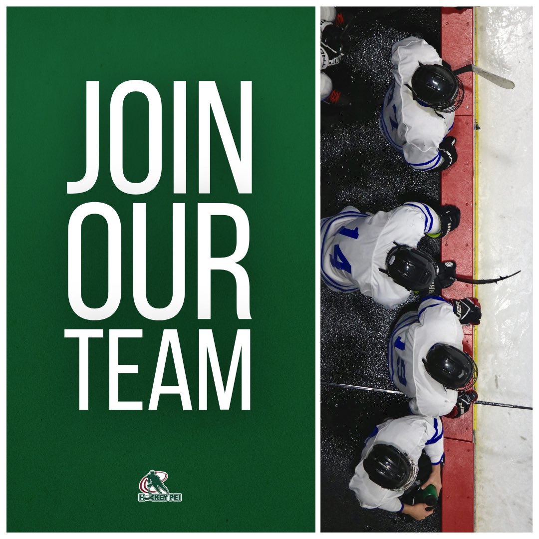 J O I N  O U R  T E A M ‼️

📌 Coordinator, Membership Services
📌 Commissioner, Junior C (<a href="/junior_pei/">PEIJuniorC</a>)
📌 Director, Western Zone
📌 Director, Under-11 Male Hockey 
📌 Director, Under-13 Male Hockey 
📌 Director, Under-18 Male Hockey

Learn more // bit.ly/3cIiwfx