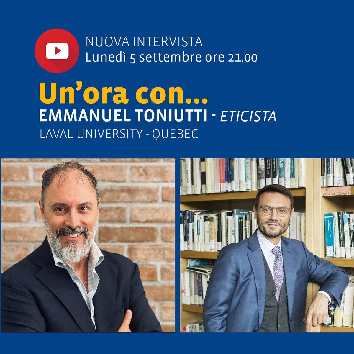 ValZaff71's tweet photo. 🔜 Lunedì nuova intervista ore 21 LIVE! 
Di scena c’è @EToniutti 

▶️Parleremo di #leadership, di #UE, di #emergenze pandemiche e belliche. 

📌 Vi aspetto sul mio canale #YouTube: https://t.co/CbGbVxhOBN 

#live #interviste #valeriozafferani #quantobasta #formazione #business https://t.co/Rw6Q3SWnCb
