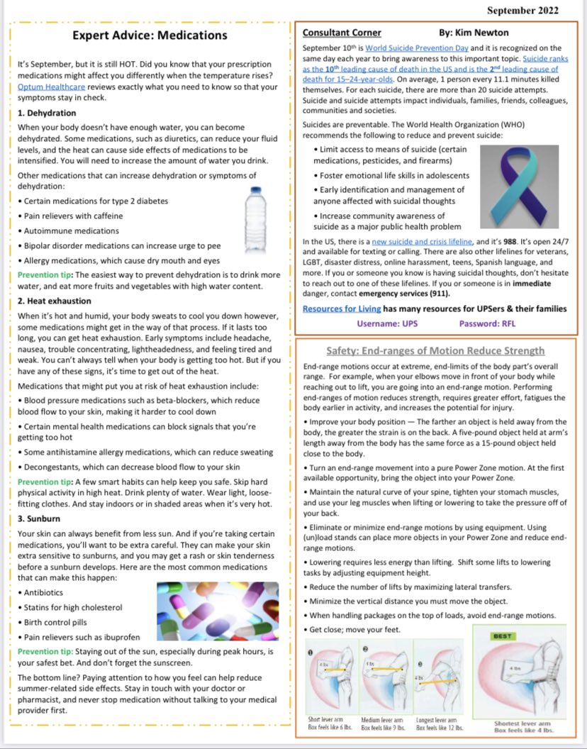 Check out September’s <a href="/OHWellnessUPS/">Industrial Athlete</a> #ADoseofWellnessNewsletter ✅ Thanks to <a href="/Whitney28746197/">Whitney Hogan</a> for putting this together! Retweet and forward this to your workgroups!  <a href="/TVtheNurse/">Terra Vellema</a> <a href="/CPWellness_OH/">Jordan Garcia</a> <a href="/haidee_wr_oh/">Haidee - UPS OHM</a> <a href="/ATtheNurse/">April Thomas</a> <a href="/ShelaineRN_COHN/">Shelaine Miller RN, COHN</a> <a href="/kndragonfly/">Kim Newton</a> <a href="/midsouth_nurse/">UPSMidSouthNurse</a>