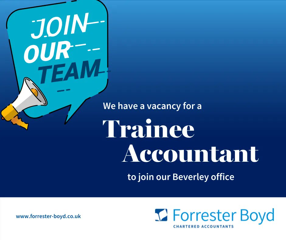 ForresterBoyd's tweet image. Are you interested in a career as an accountant? We are looking for a trainee accountant to join our fantastic team in our Beverley office. Apply today buff.ly/3RwSFGl 
#AccountancyCareers #TraineeAccountant #Jobs #Vacancies