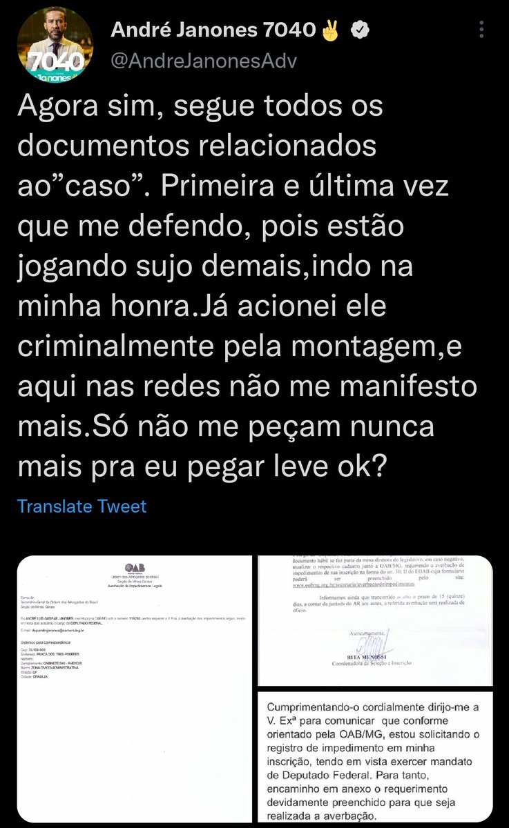 corda_Brasil's tweet photo. O @AndreJanonesAdv em nenhum momento disse que não roubou o dinheiro do seu cliente. Apenas se defendeu do motivo da suspensão da OAB.
Ou seja, é ladrão!
#DevolveODinheiroJanones
@nikolas_dm @MarcosKaizen @kimpaim https://t.co/MAakUCI2YK