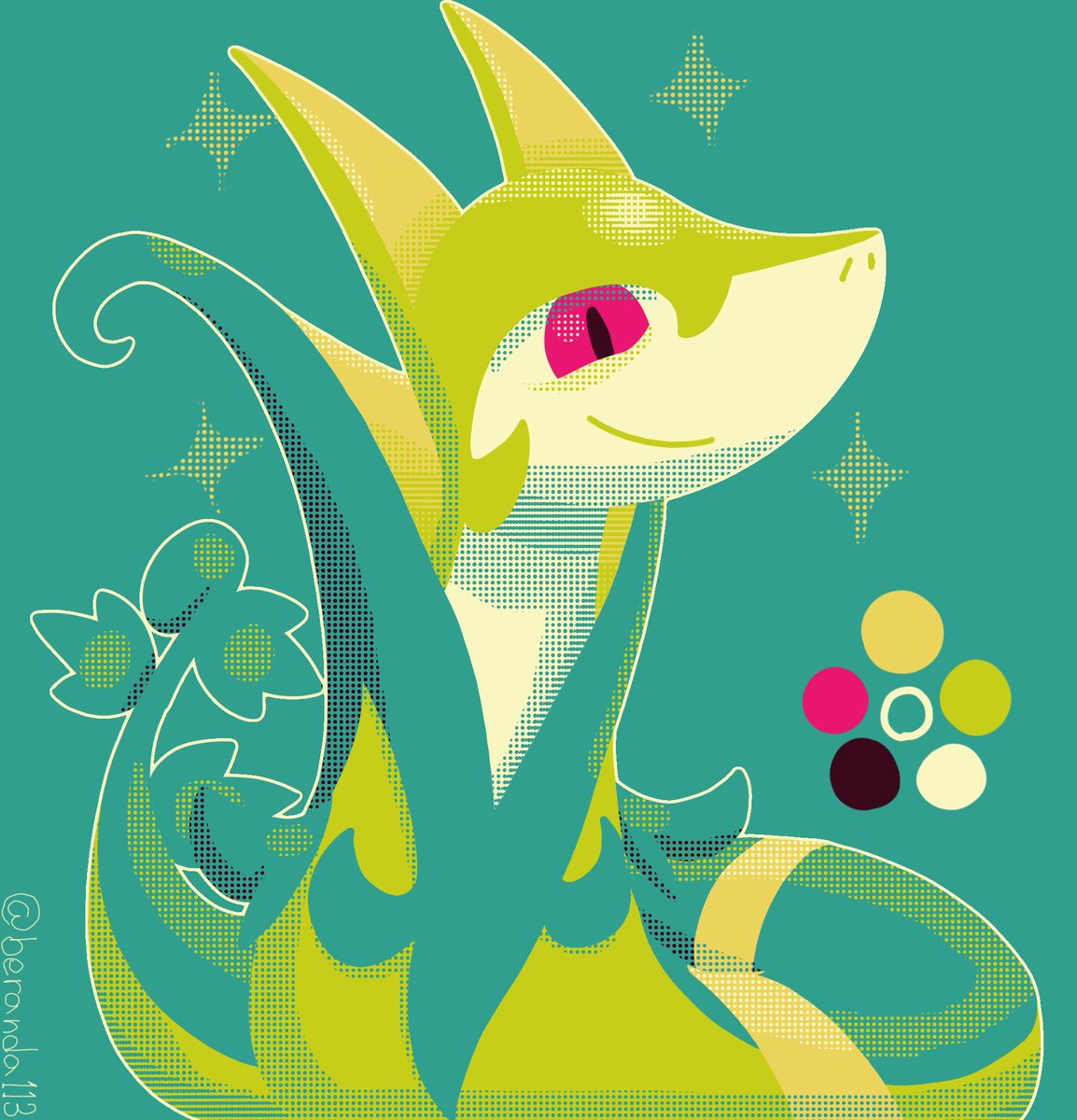 ポケモン ジャローダ 手描き イラスト A4大サイズ