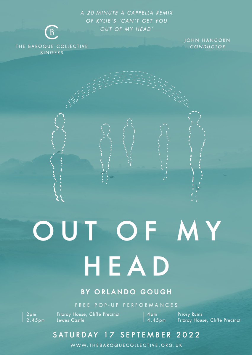 Come & see us in FREE pop-up performances of Orlando Gough's 'Out Of My Head', specially written for us @gough_orlando Sat 17 Sept in #Lewes: 2pm onwards - check link for locations & times We are very grateful for funding from the @RVW_Trust. fb.me/e/1undZDOtb