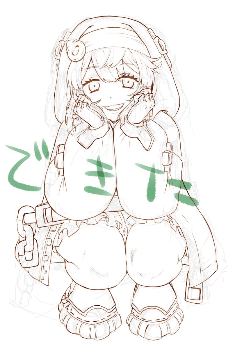 ブリジット(ギルティ・ギア) 「ブリジットの線画できた… 」|寺田⛩りょたろのイラスト