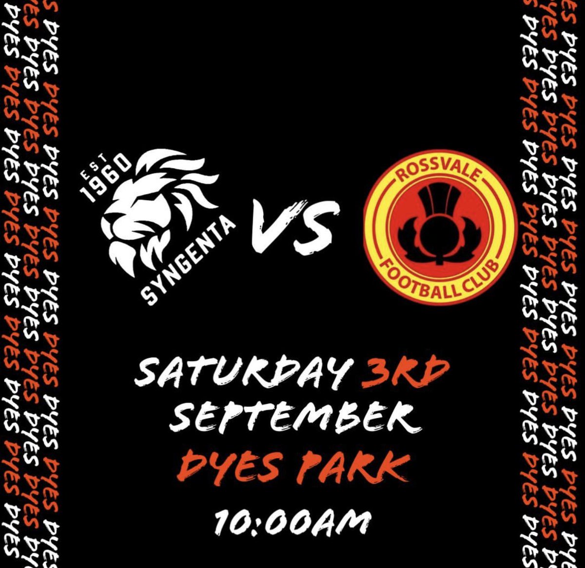 2006Syngenta's tweet photo. The games are coming thick and fast. Our 2nd league match we welcome Rossvale to dyes park for the first time. The teams couldn’t be separated in 90 mins with a 2-2 draw in the league cup group a few weeks back with Rossvale winning the shootout.
@syngentajuvsfc
🔶#MonTheDyes🔶 https://t.co/7a4HBy3gqE