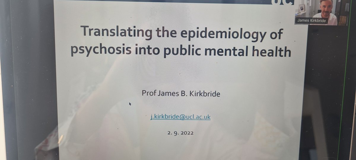 KarOConnor's tweet photo. Excellent presentation by @ProfKirkbride on the development of a model that predicts how many people will develop psychosis in a given area each year. #serviceplanning #earlyintervention @NCP_EIP @RhonaJennings2 @Shineonlineirel https://t.co/c2X1a5f59y
