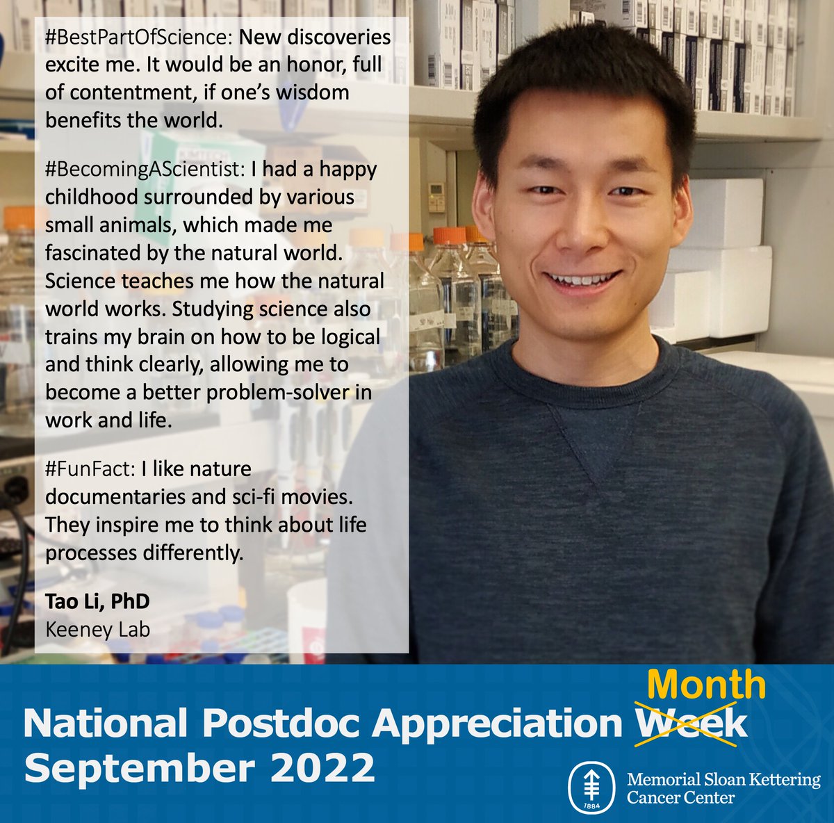 Kicking off the #NPAW2022 (month) - meet Tao Li (@TaoLi2022) from the @Spo11Rulz lab. Tao utilizes multidisciplinary approaches to understand mechanisms of meiotic recombination between X and Y chromosomes during male meiosis using the 🐁 model. #China🇨🇳