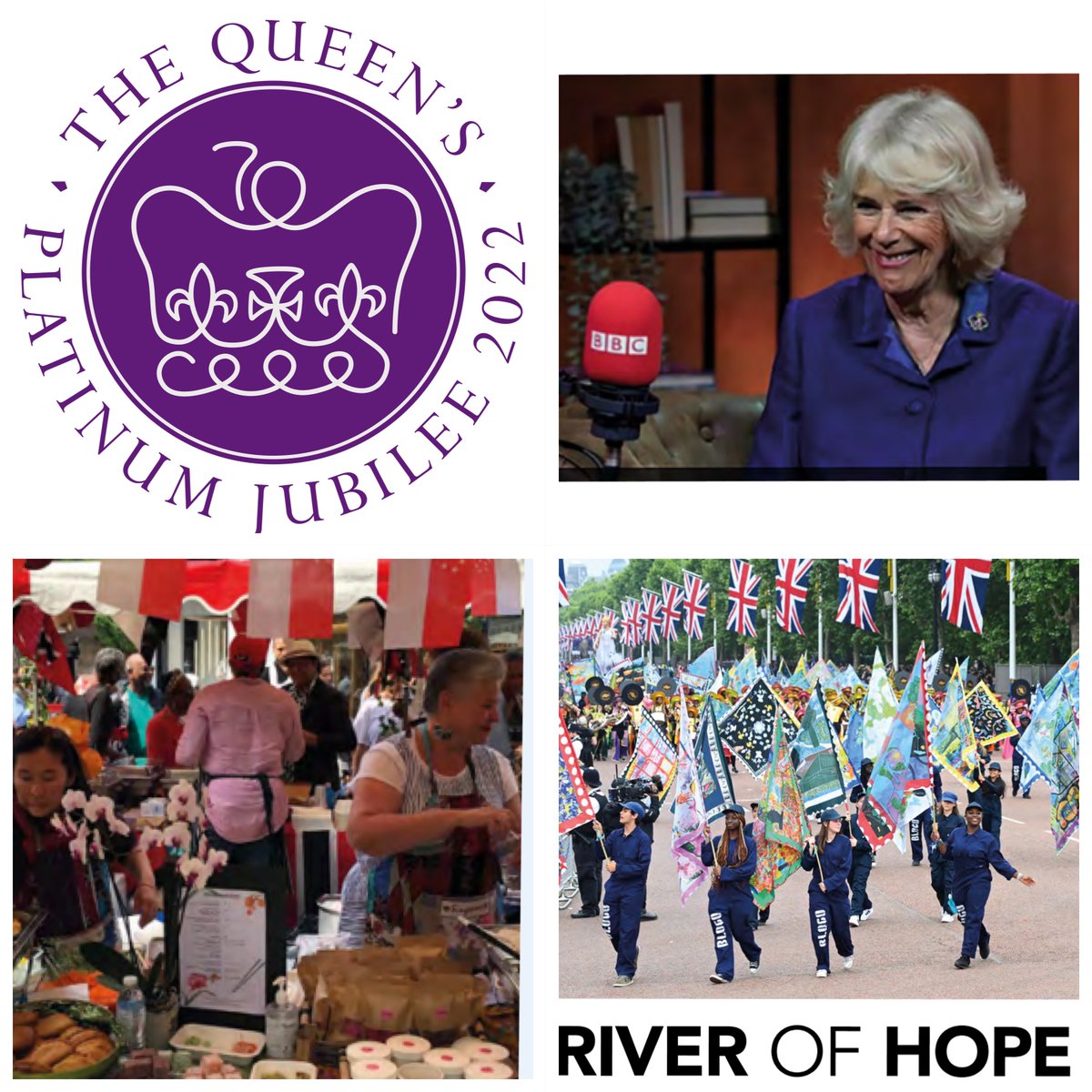 RoyalCWSociety's tweet photo. In June, The Queen’s #PlatinumJubilee & 70 years of service to the #Commonwealth was celebrated globally. In London, we held a #CWMarket, River of Hope ft. in #PlatinumPageant & RCS Vice-Patron The Duchess of Cornwall spoke about #QCEC in @bbcworldservice: https://t.co/5xcklORCNM https://t.co/VjJu7eITDJ