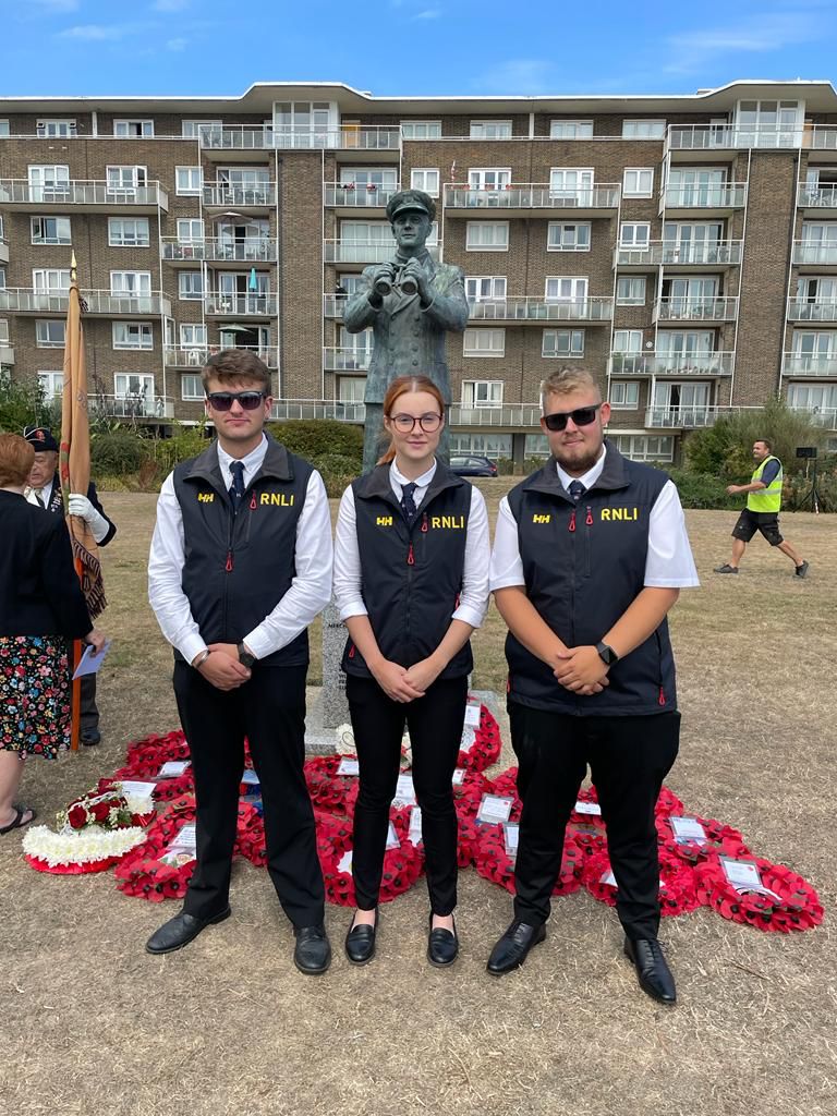 DoverRNLI's tweet photo. Members of the @DoverRNLI were proud to take part in the national Merchant Navy Day celebrations today. The RNLI has a proud record of supporting those merchantmen in difficulty at sea and this year alone the Dover RNLI team have taken part in a number of incidents.
#DoverRNLI https://t.co/Uuvh1sXPHt
