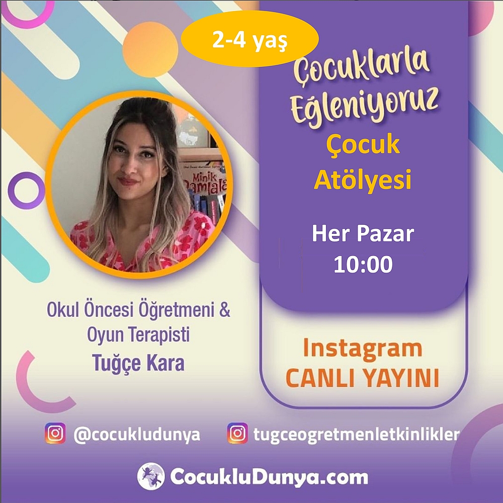 Instagram canlı yayınımızda eğlenceli bir şekilde renk kavramını öğreneceğiz. 
instagram.com/cocukludunya 
#çocuketkinlikleri #cocuketkinlikleri #etkinliktavsiyesi #çocukaktiviteleri #2yaş #3yaş #4yaş  #etkinlikzamanı #etlinlik