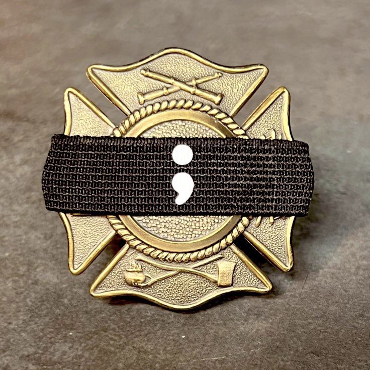 September is suicide prevention month. Maltose firefighter badge with Suicide prevention and awareness mourning band for law enforcement, firefighters. Emergency medical service and others to promote discussion in their agency and community. Mourningbands.org