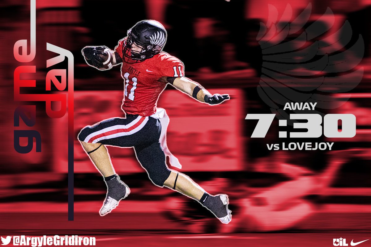 🚨GAME DAY🚨

Your #5 Eagles travel to Lucas to take on the #2 Leopards in a top 5 showdown!

🆚Lovejoy
📅TODAY 
🕐7:30
🏟️Leopard Stadium - Lucas, TX
🎟️lovejoyleopards.net/HTtickets
📻meridix.com/event/215080
📺lovejoyleopards.net/broadcasts

#NEXT I #txhsfb 
<a href="/ArgyleSports/">Argyle Eagles Booster Club</a>  I <a href="/ArgyleISD/">Argyle ISD</a>