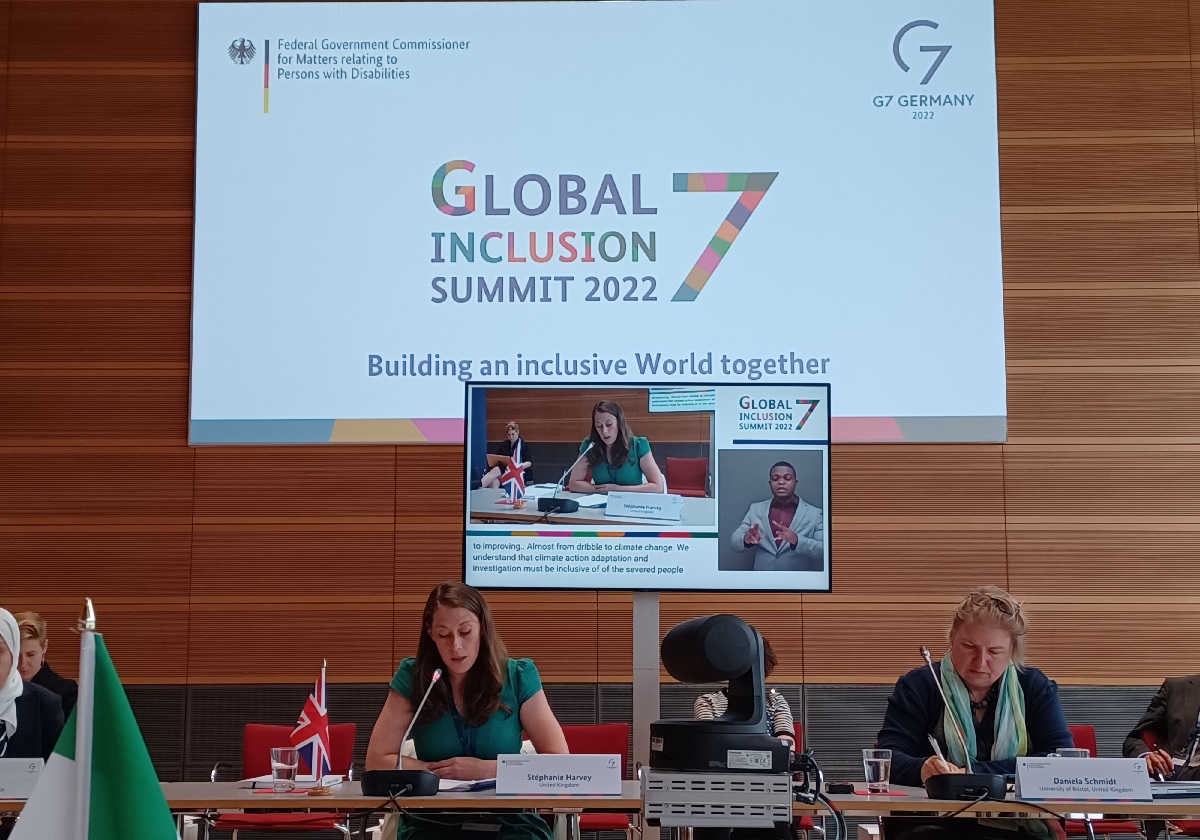 Great to see Stéphanie Harvey from <a href="/DisabilityGovUK/">Disability Unit</a> at the #G7 Global Inclusion Summit. An important initiative by <a href="/bbmb_bund/">Behindertenbeauftragter der Bundesregierung</a> to look at disabled persons’ full participation in our societies.