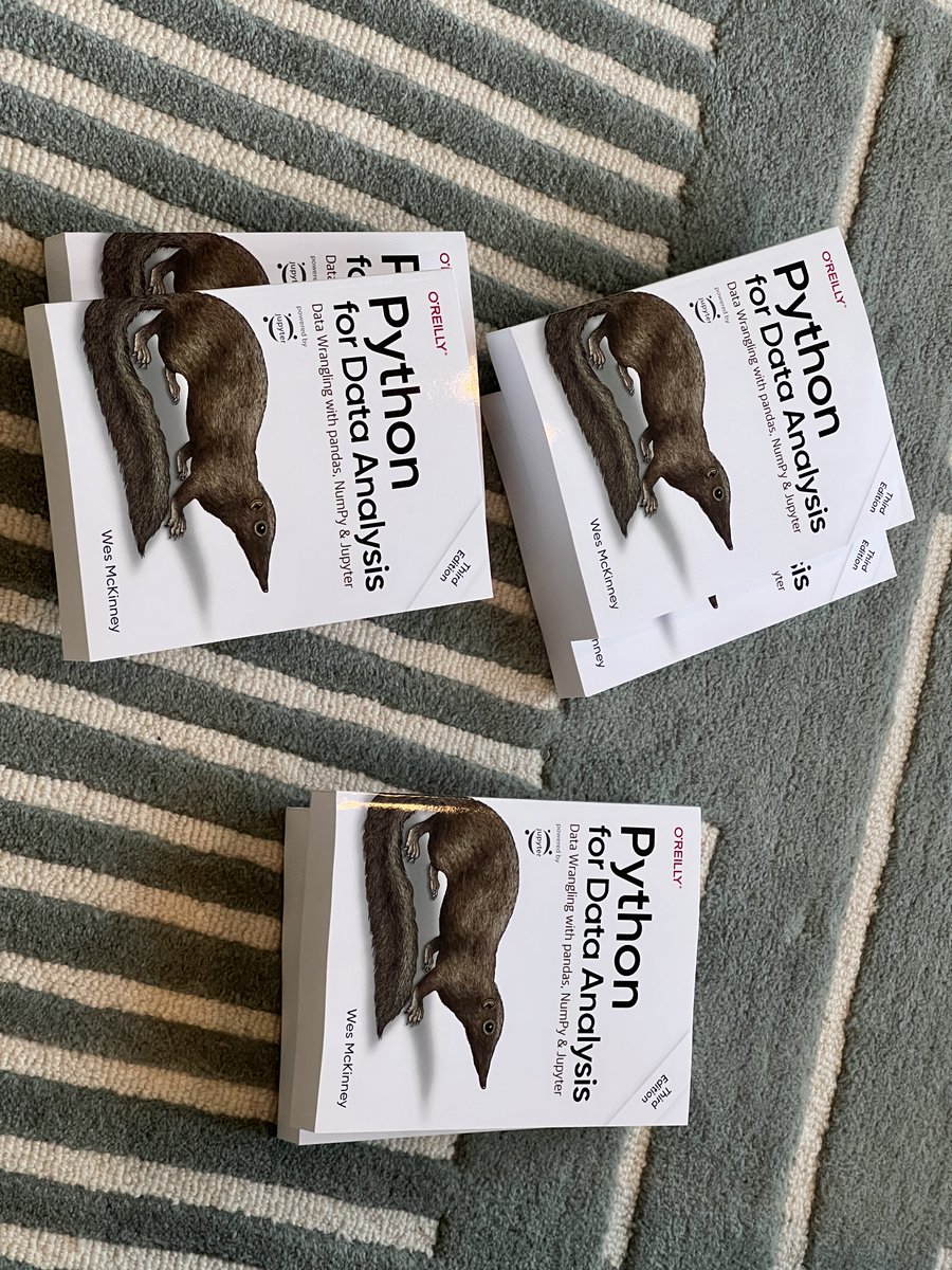 wesmckinn's tweet image. The first copies of Python for Data Analysis 3e are rolling off the presses! Hope everyone enjoys the updated content