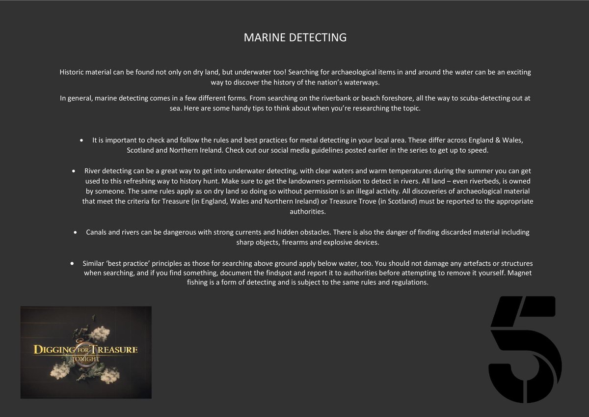 dfttc5's tweet photo. In tonight's episode of Digging For Treasure, we explore "Scuba-Tecting". If this is something that you would like to learn more about check out this helpful guidance sheet below 🌊🤿 https://t.co/Au6P93cXSD