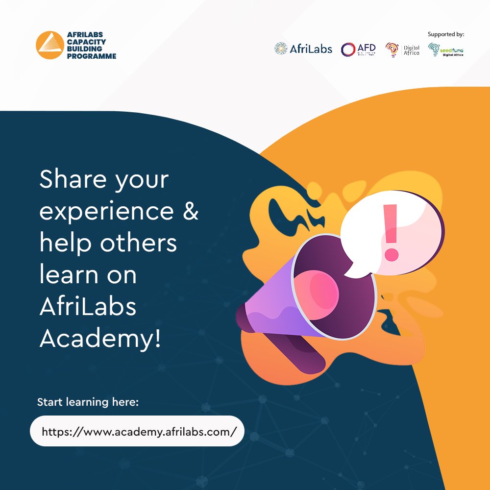 AfriLabs's tweet photo. How has learning been for you on the @AfriLabs Academy #ELearning platform?
Share your experience, mention people in the comments section & encourage them to sign up & improve their knowledge!
Visit: https://t.co/xv5cVrNw6o
#AfriLabsAcademy #AfriLabsCapacityBuildingProgramme https://t.co/aFSWyx0N1q