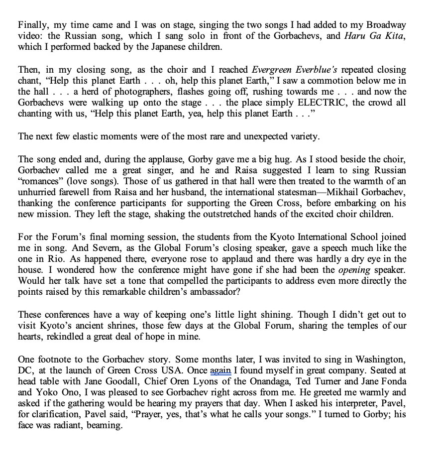 Raffi_RC's tweet photo. 🌟 this excerpt from my autobiography, The Life Of A Children’s Troubadour, is a tribute to Mikhail Gorbachev and an account of my good fortune to have met with him in 1993. his vision and humanity were profoundly inspiring. please read and RT. #RIPGorbachev https://t.co/jkZ4bBflnZ