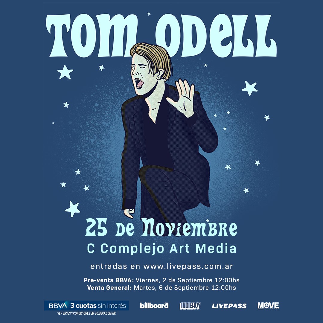 Move Concerts Arg (@moveconcertsarg) on Twitter photo ✨ ¡Comenzó la preventa <a href="/bbva_argentina/">BBVA en Argentina</a> para el show de Tom Odell en Argentina!
Fase 1: $8.000 (tickets limitados!)
Fase 2: $10.000
Ambas fases estarán disponibles con cupos limitados para la Venta General.
🎫 Entradas a la venta en livepass.com.ar ✨ ¡Comenzó la preventa <a href="/bbva_argentina/">BBVA en Argentina</a> para el show de Tom Odell en Argentina!
Fase 1: $8.000 (tickets limitados!)
Fase 2: $10.000
Ambas fases estarán disponibles con cupos limitados para la Venta General.
🎫 Entradas a la venta en livepass.com.ar