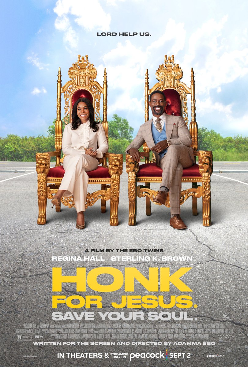 @honkforjesus was not what I expected but in a good way. This is a dramedy. @SterlingKBrown is incredible as always. @MoreReginaHall , however, gives a soul bearing performance. Her range is phenomenal. So much more to say than a tweet can contain. 🙏 #HonkForJesus #reginahall