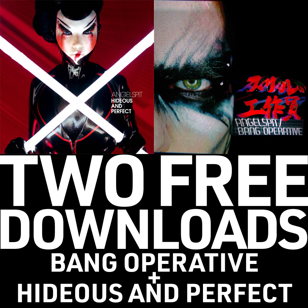 DOWNLOAD TWO FREE ALBUMS NOW!
Happy birthday BANG OPERATIVE (3years old) and HIDEOUS AND PERFECT (13years old)!
*Today only*
angelspit-official.bandcamp.com/album/bang-ope…
angelspit-official.bandcamp.com/album/hideous-…

#staycreepy #ebm #rivethead #electroindustrial #darkwave #industrialrock #cyberpunk #industrialmusic