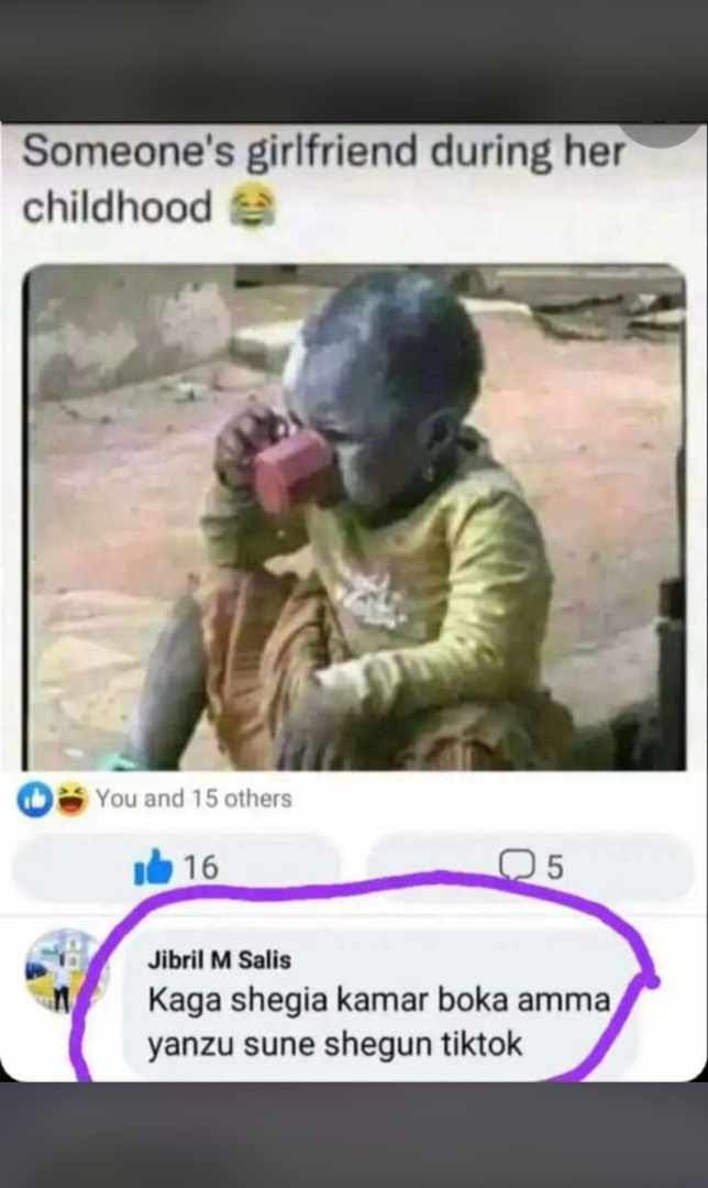 Somebody's girlfriend 😆. The comment side is hilarious.