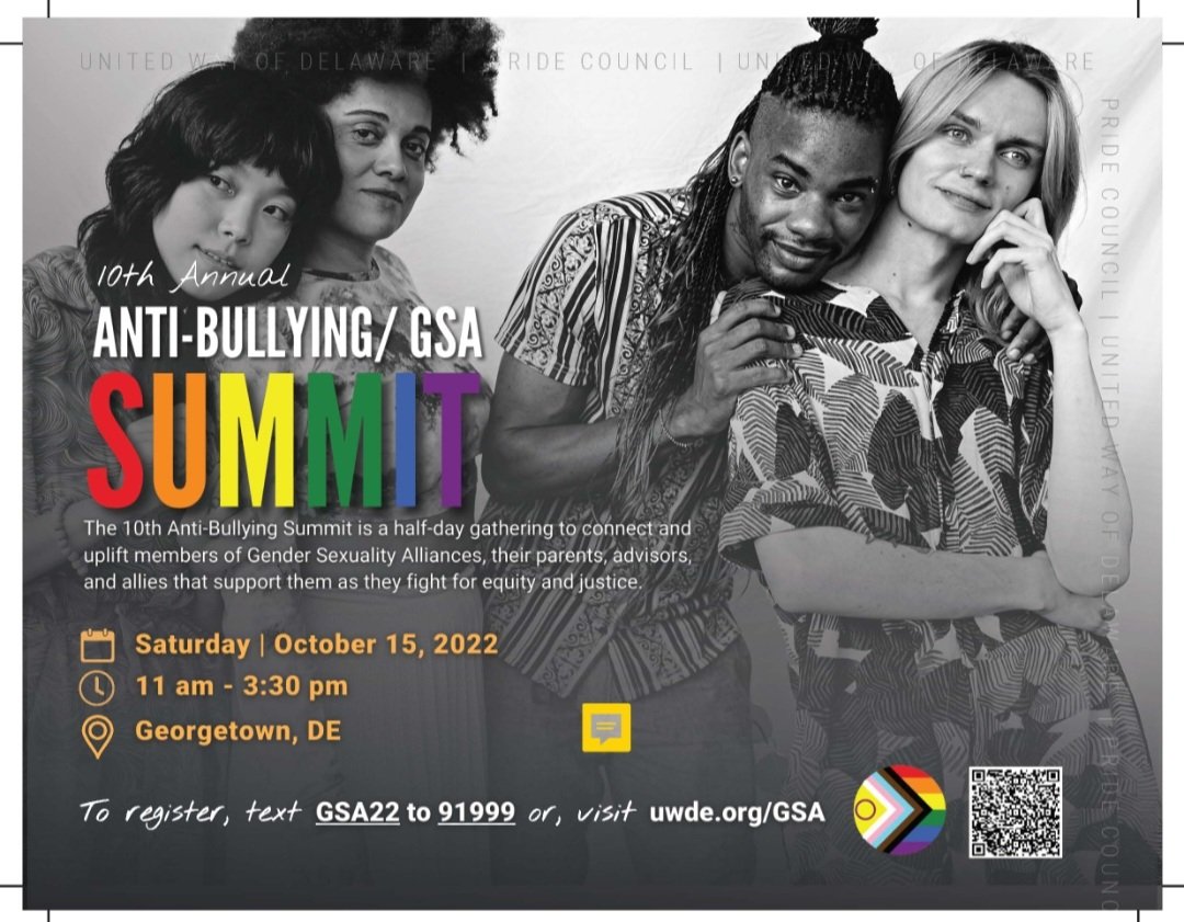BccsSquad's tweet photo. There will be an Anti-Bullying/GSA Summit on October 15th in Georgetown. If you're interested please register at the number found below or visit their website! https://t.co/dGzAP24bWC