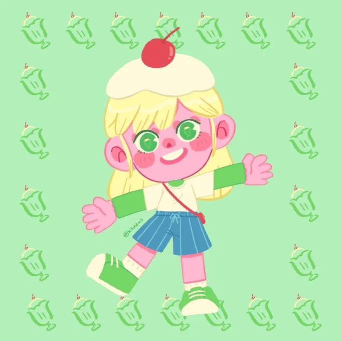 STRAWBERRY MILKSHAKE &amp; MELON SODA#Procreate #procreateart #illustration #illustrationart #digitalart  #h7ddnsartwork #doodleart 
