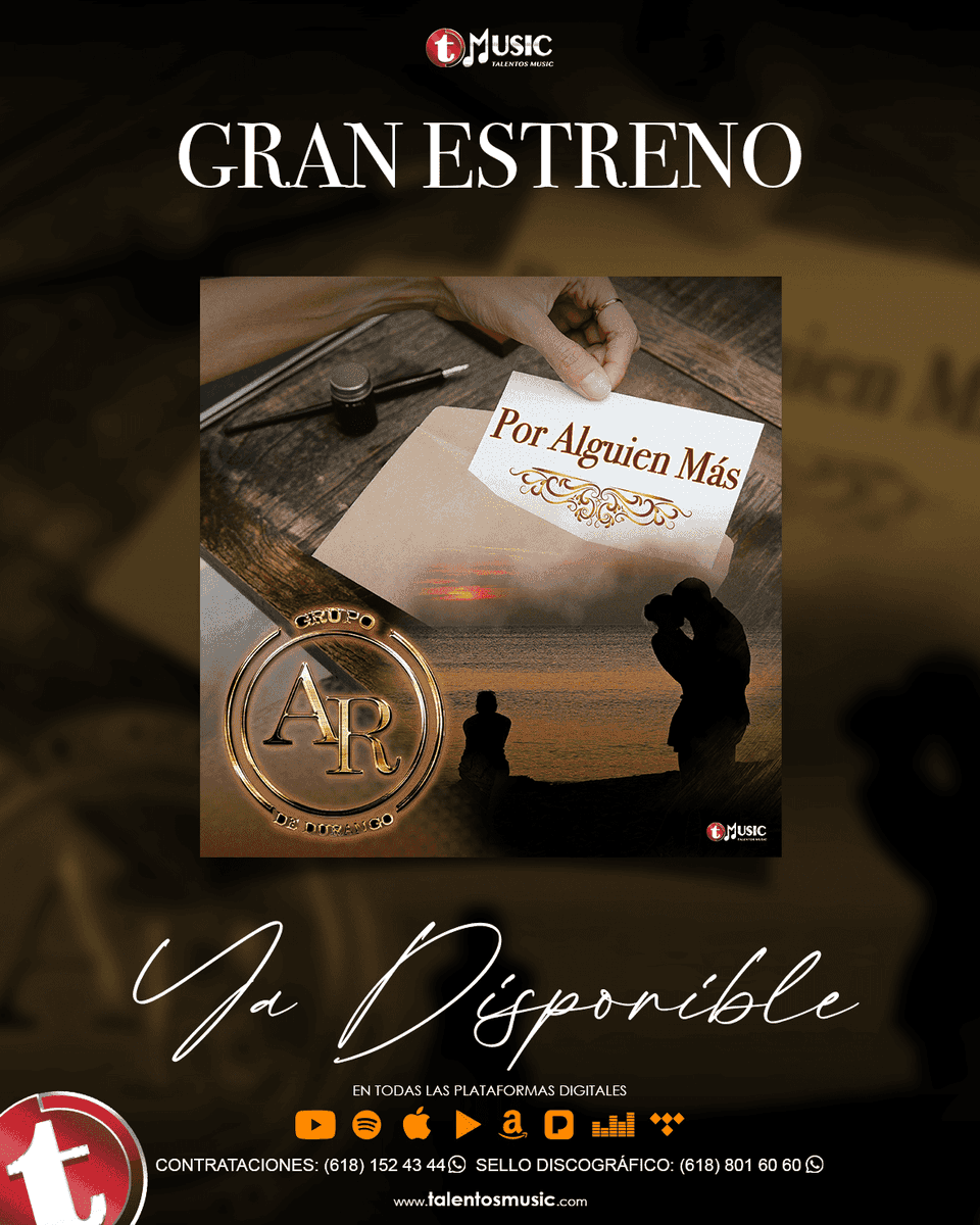 promotores_usa's tweet photo. No se pierdan el estreno de Grupo AR' de Durango 🎶 Llega para ustedes "Por alguien más" Ya disponible en todas las plataformas digitales
👉https://t.co/wYWf5RZDoV

#PROMUSA  #musica #musicamexicana #estreno #notelopierdas #GrupoARdeDurango #PorAlguienMas #temazo #talentolatino https://t.co/DyjF1ojuBi