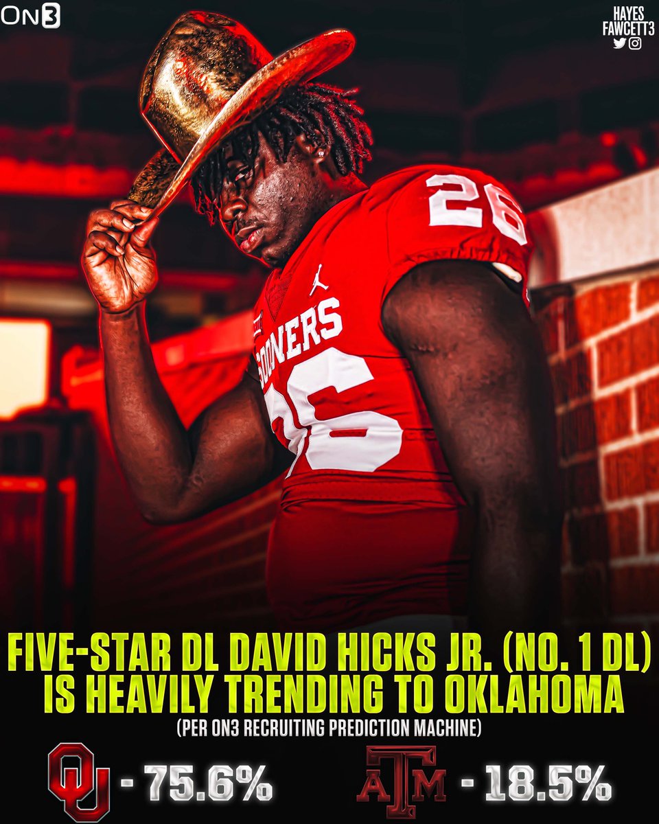 Hayesfawcett3's tweet photo. Will Oklahoma add the No. 1 defensive lineman to their 2023 Class? 

https://t.co/tOshnN8ijQ https://t.co/cO5TfCTDzP