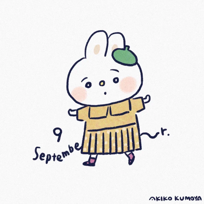9月…早いなぁ早く秋服が着たい…久々に落描き。服の絵描きたくなった。#イラスト #illustration 