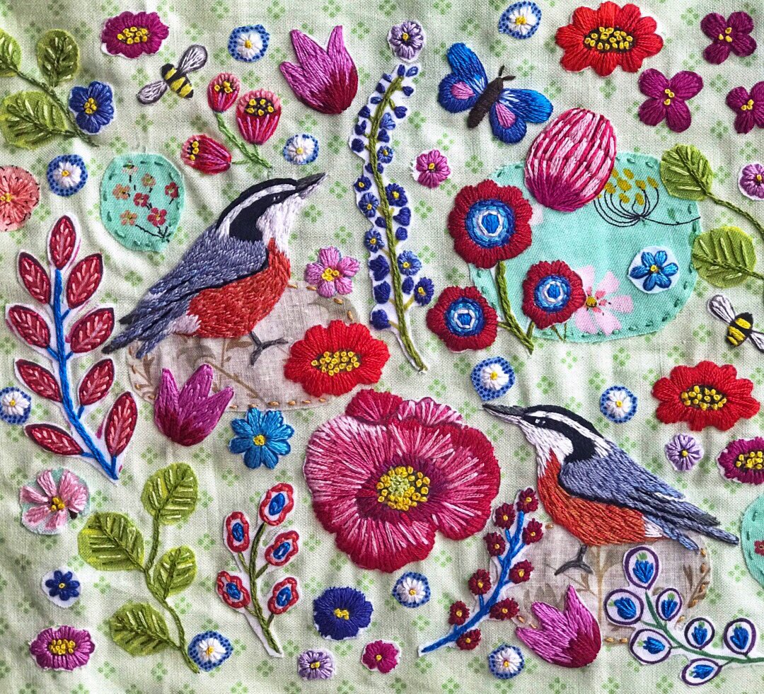 LucyLevenson's tweet photo. Rarely am I on Twitter, time flys. Just some of the works I have been hand sewing this year . #sew #sewing #crafts #handmade #Embroidered #ArtistOnTwitter #folkart https://t.co/chUTppxzAN