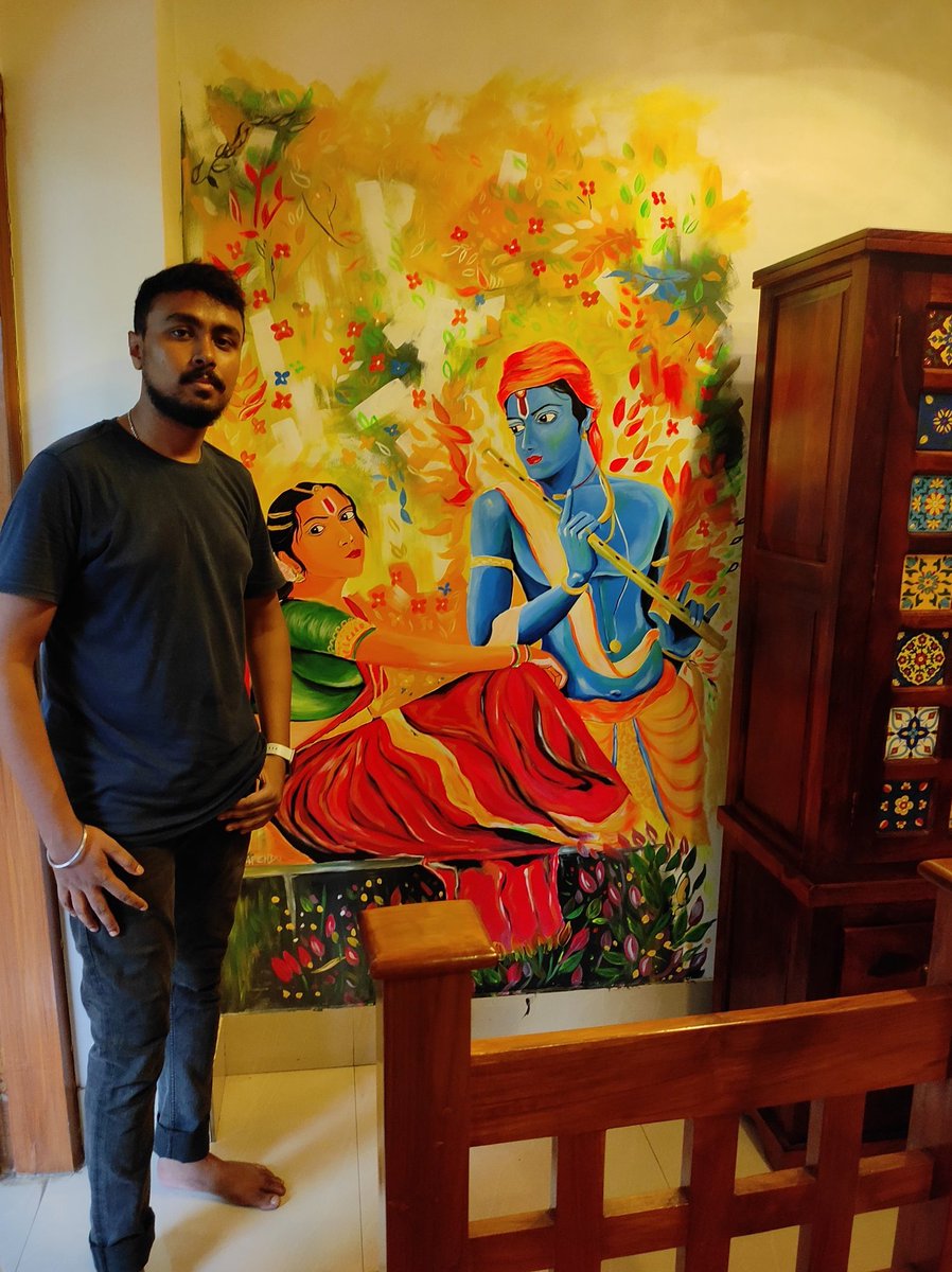 Dipendu10285282's tweet photo. My new artwork #wallart #radhakrishnapainting #abstractart #painting #walldecore #interiorartwork #camlinpaints #bergersilkpaints #fevicrylpaints #artist #india #guwahaticityIAScolony #interiordecore #realisticpainting #art https://t.co/1P8Eu18tkg