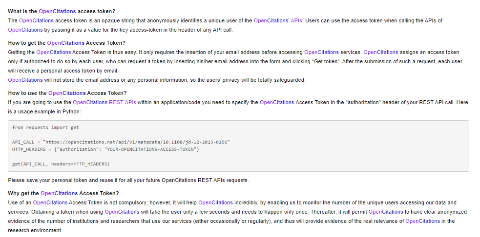 opencitations's tweet photo. Are you using OpenCitations #RESTAPIs? Please get your own OpenCitatons Access Token, and use it next time you access OpenCitations! It will help us to demonstrate the usefulness of #OpenCitations in the research environment: https://t.co/S8tGij0Vyt https://t.co/KTeo6V7Q1Z