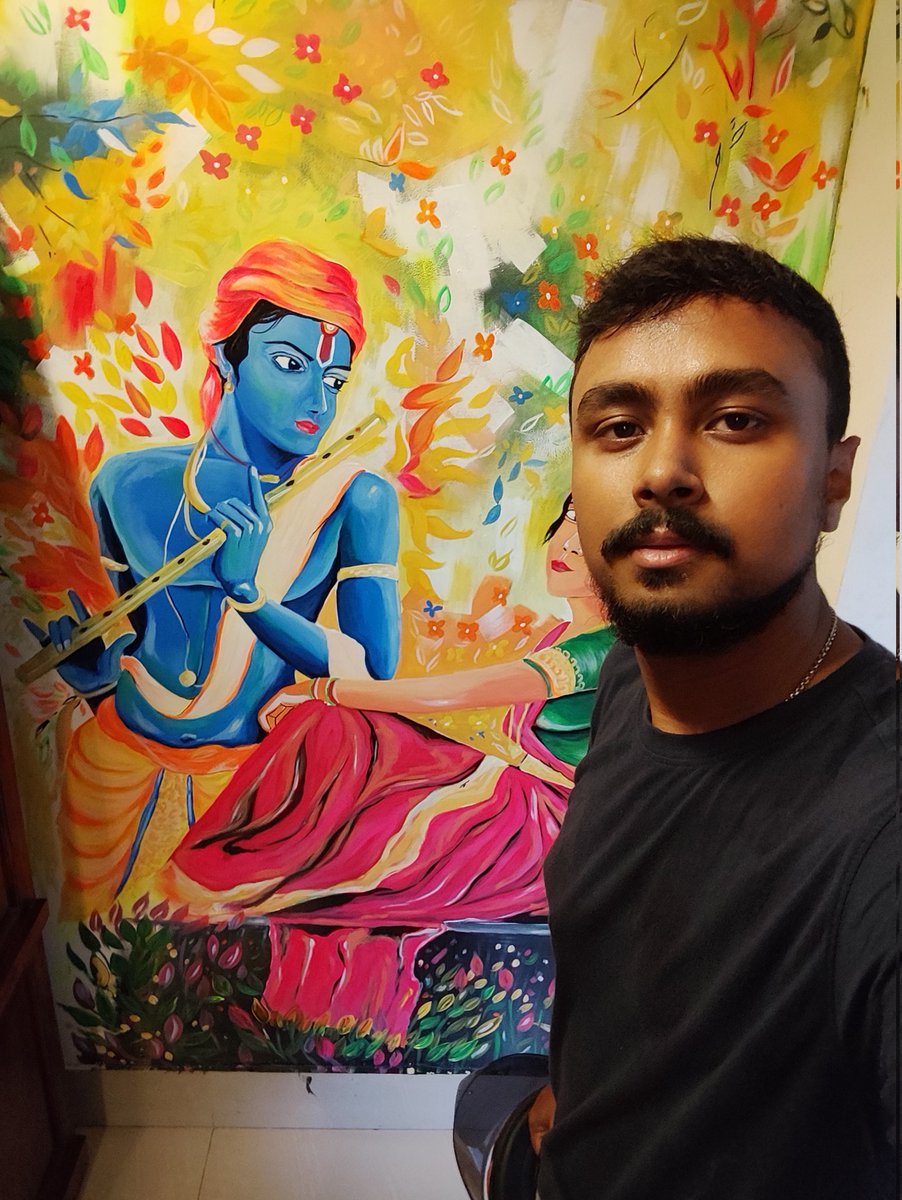 Dipendu10285282's tweet photo. My new artwork #wallart #radhakrishnapainting #abstractart #painting #walldecore #interiorartwork #camlinpaints #bergersilkpaints #fevicrylpaints #artist #india #guwahaticityIAScolony #interiordecore #realisticpainting #art https://t.co/1P8Eu18tkg