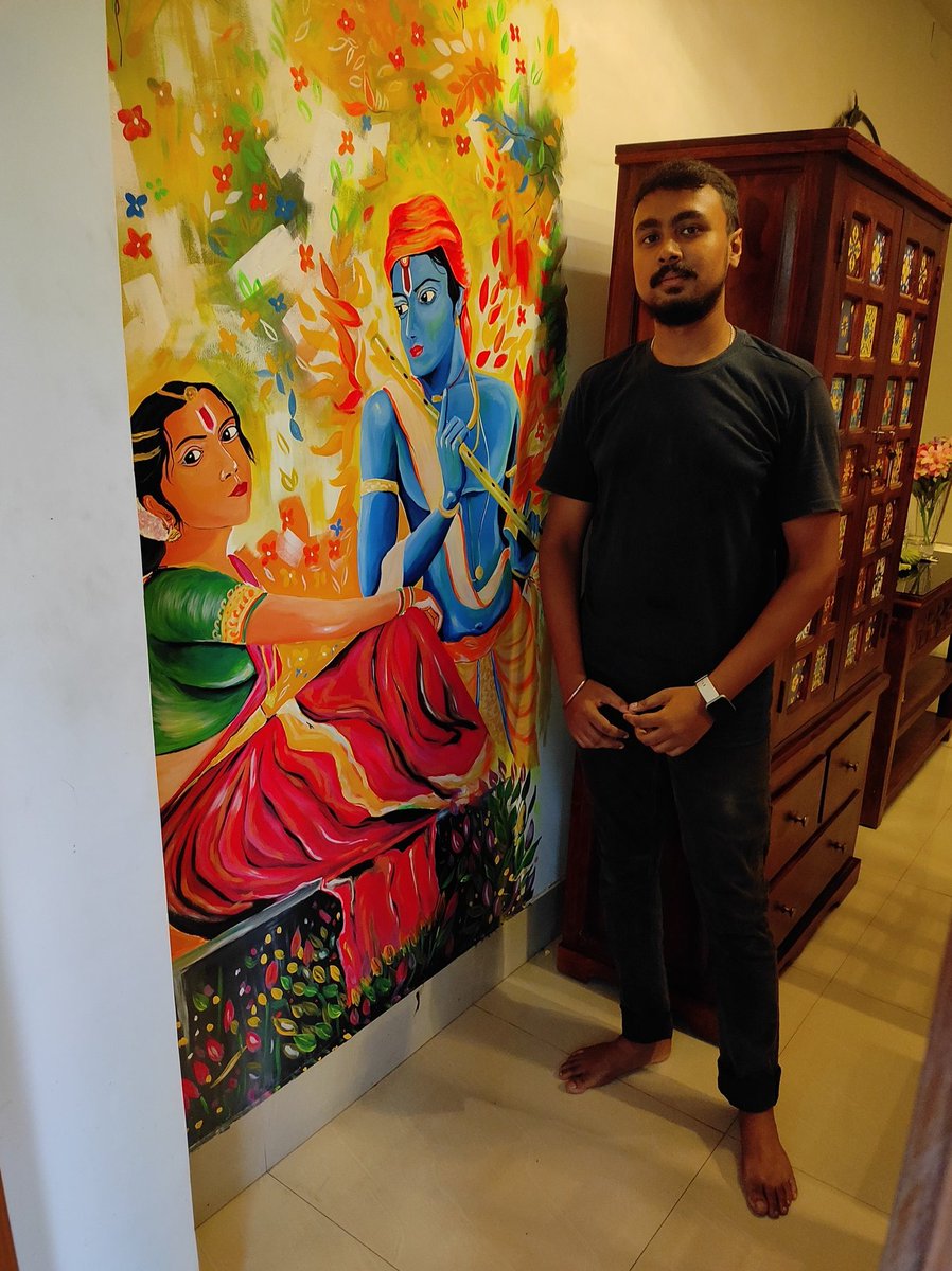 Dipendu10285282's tweet photo. My new artwork #wallart #radhakrishnapainting #abstractart #painting #walldecore #interiorartwork #camlinpaints #bergersilkpaints #fevicrylpaints #artist #india #guwahaticityIAScolony #interiordecore #realisticpainting #art https://t.co/1P8Eu18tkg
