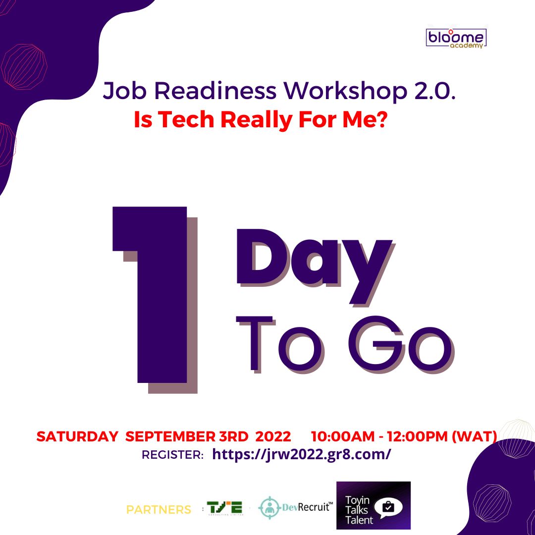 BuddingComunity's tweet photo. Just few hours to go
You really do not want to miss this 

 At the end of this session, you will have clarity on what to do to successfully move into a Tech role.

Register NOW: https://t.co/fn54y3CU3x

#Tech #workshop #Weekend https://t.co/LWIJiPYGkt