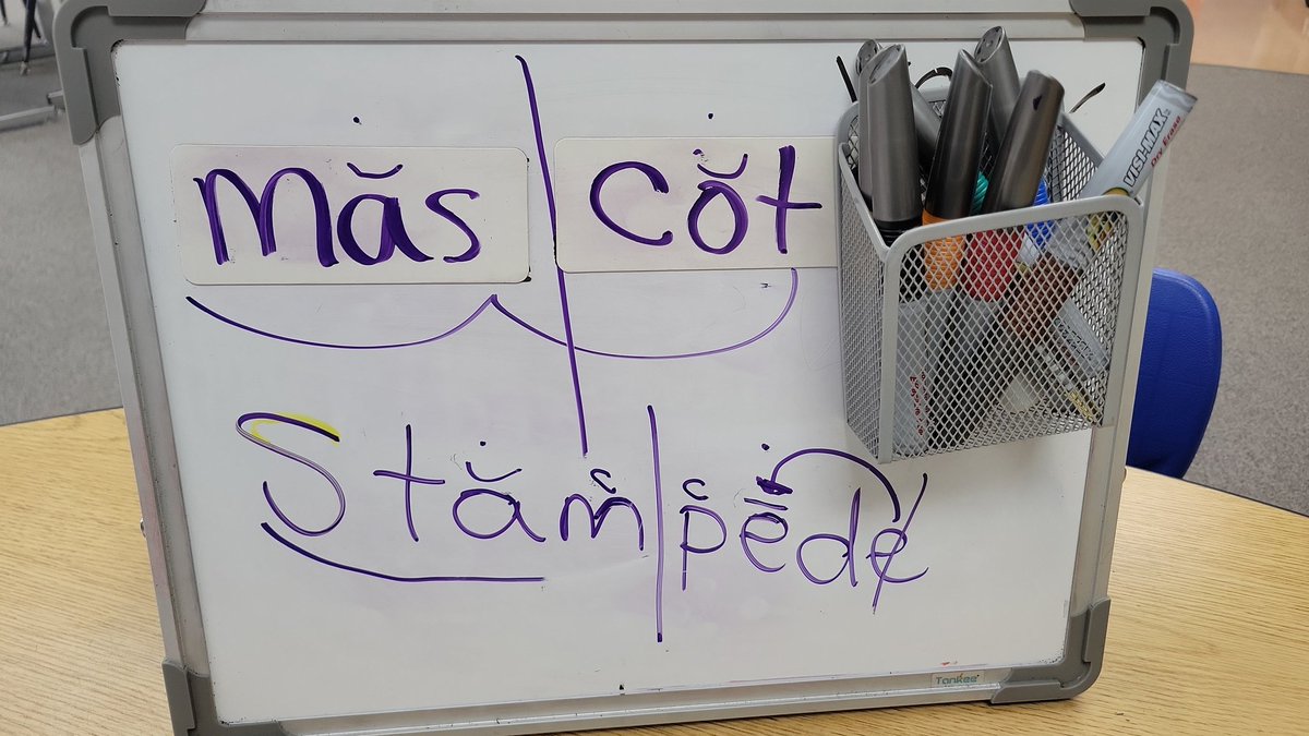 ebarrientos5's tweet photo. Working on syllable division VC|CV with my 5th graders! They loved using magnetic tiles to divide their syllables! #buildinglifelongreaders @CanutilloISD @GoldenEaglesBCE 📚🤔💭 https://t.co/crdk2lefbB