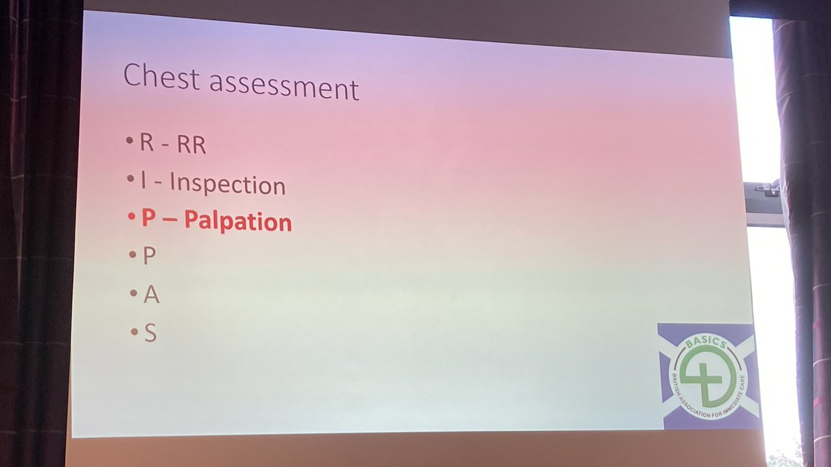 BASICSScotland's tweet photo. Dr Smeed covering chest assessment!
Can anyone fill in the blanks?

#BSAC22
#PHEM #RIPPAS https://t.co/N7huUSKbBP