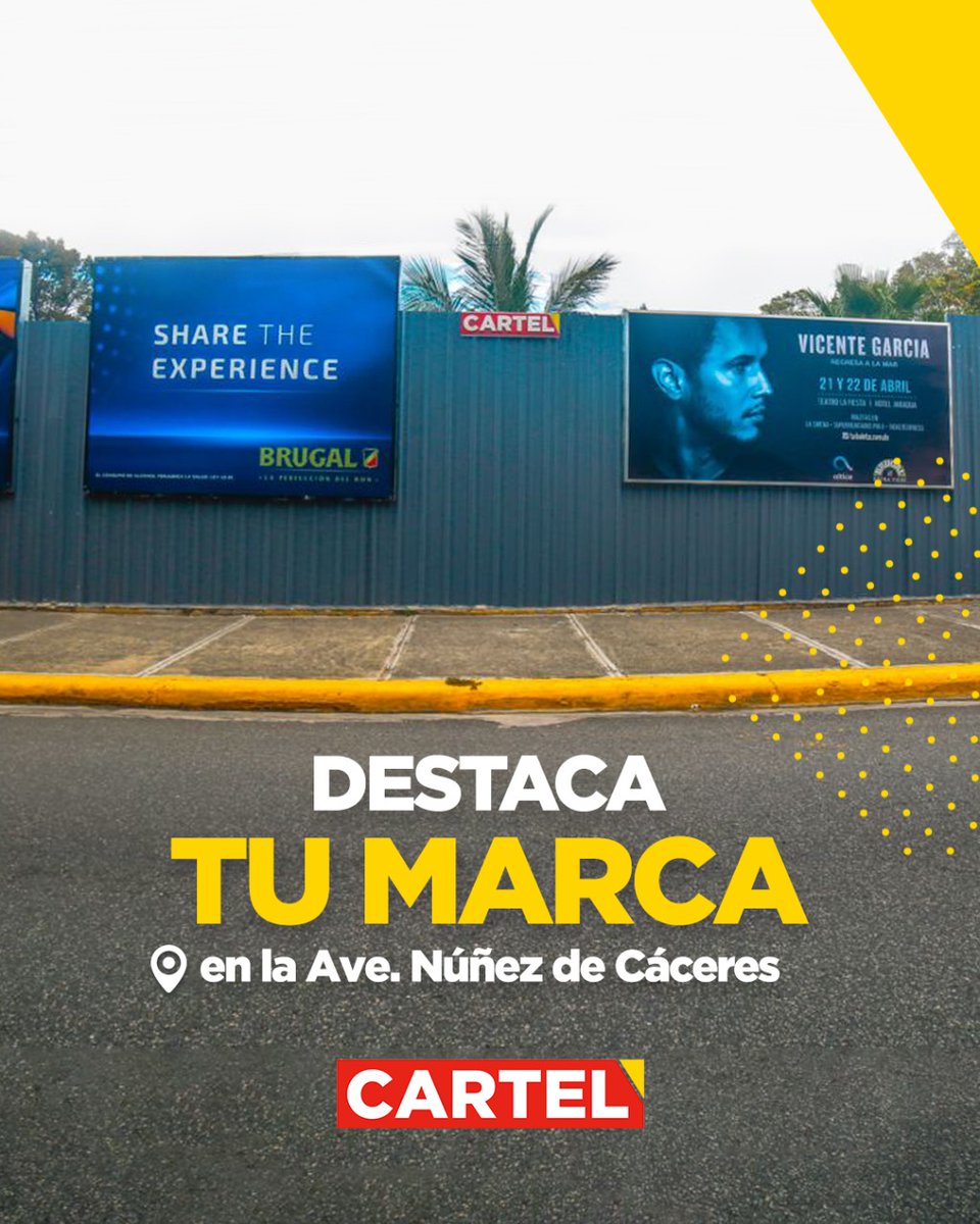 Invierte en tu negocio, invierte en llegar a más personas.Locaciones de nuestras vallas CARTEL:

📍Av. Nuñez de Caceres

Dale a tu marca el reconocimiento que se merece, contáctanos al:(809) 560-2700 📞

#CampañasPublicitarias #VallasDigitales #PublicidadDigital #EsDeCartel