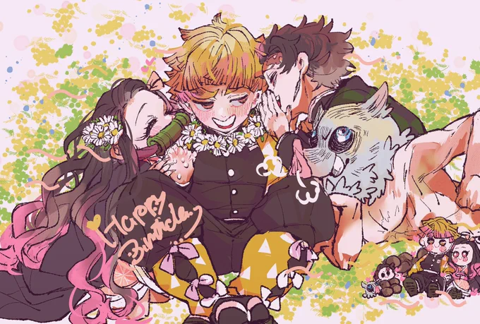 こそこそ話、善逸お誕生日おめでとう#我妻善逸生誕祭2022 #我妻善逸誕生祭2022 