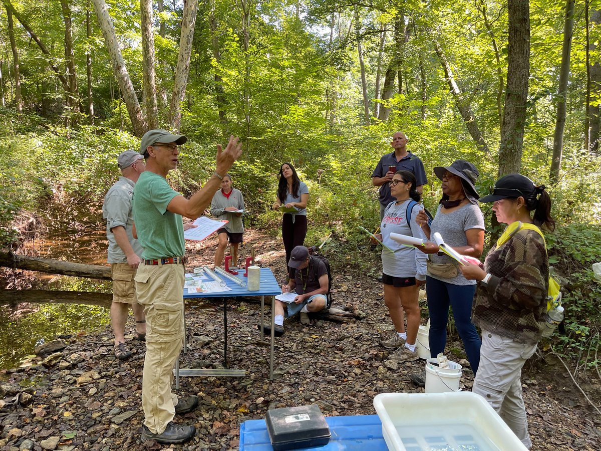 GreenKidsANS's tweet photo. Last month, we joined @MCPSOutdoors for a stream study training to get ready for water quality testing and macroinvertebrate sampling with students this school year! @Learn_NaturaLee @Amc4Antonio https://t.co/ShtJHhVCEj