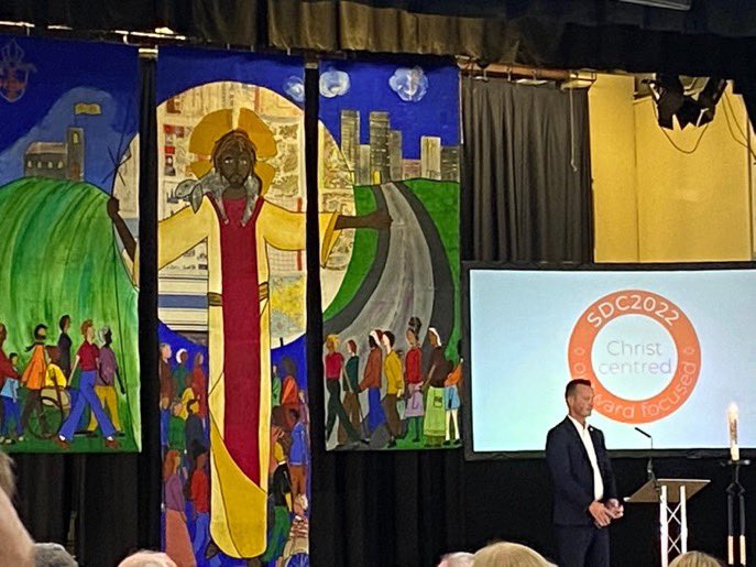 thethinkofkevin's tweet photo. When you’re at a work conference, and one of the speakers inadvertently helps you love your son more. Thanks @markrusselluk from the @childrensociety #unexpectedblessing #SDC2022 @SouthwarkCofE https://t.co/uUFtxNZ2wj
