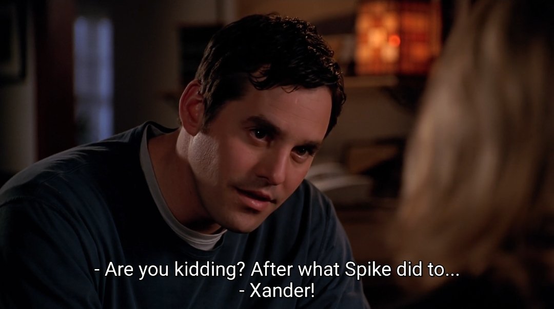 bronzespuffy's tweet photo. We need to talk about this scene and what a huge consent violation it is.

Buffy explicitly told Xander she did not want him telling Dawn about what happened, yet the first chance he gets, he tells her anyway. He heard Dawn had one remaining safe place and took that away from her https://t.co/Vr4vQmFbMb